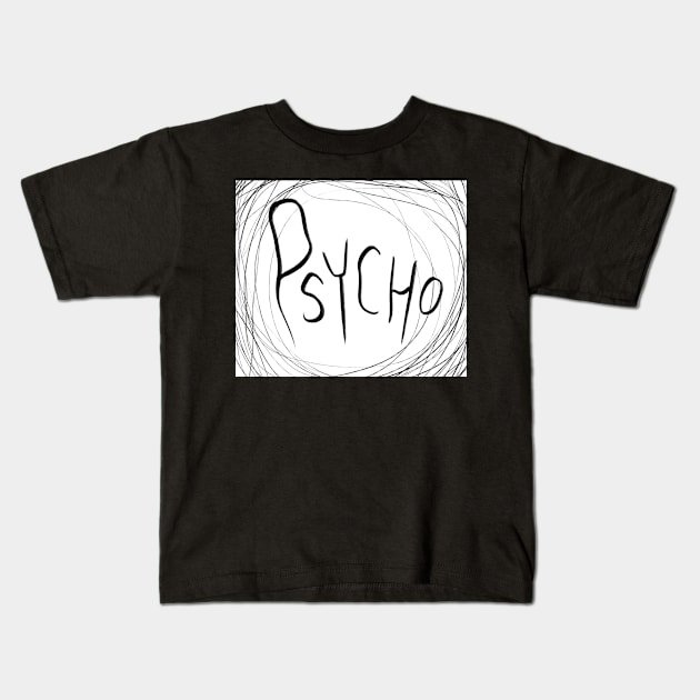 PSYCHO rock pattern Kids T-Shirt by SYLPAT